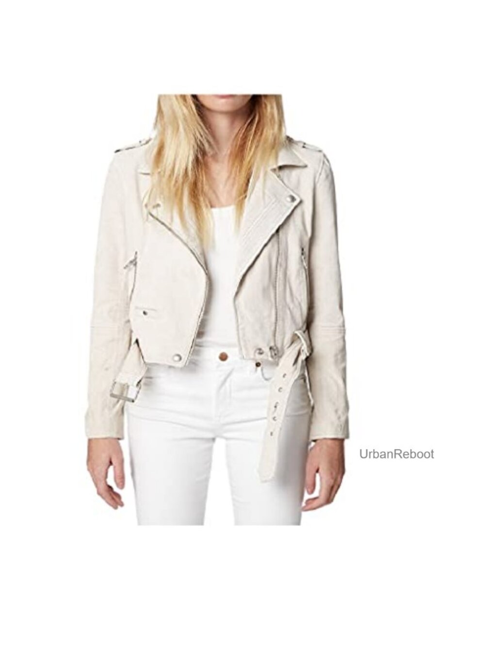 Suede Moto Jacket with Nail-Head Hardware and Zip Cuffs